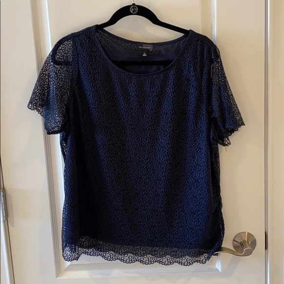 The Limited Tops - The Limited Navy Lace Shirt